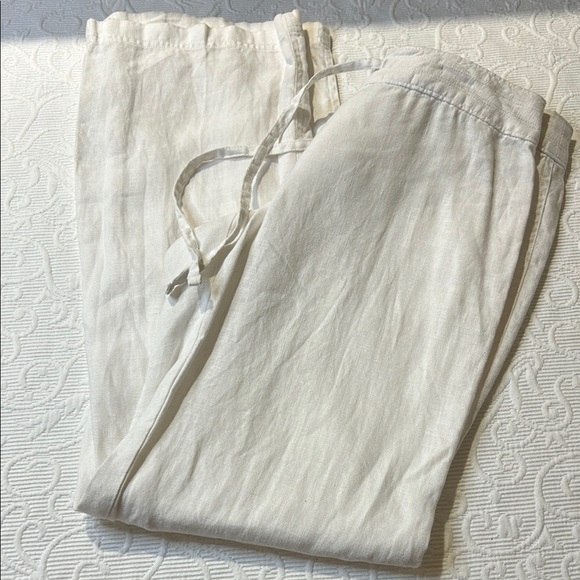 Tommy Bahama White Straight Leg Linen Pants - Picture 2 of 15